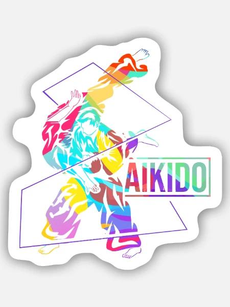 Flinke Aikido Verteidigungstechnik - Sticker Größe S (10 x 10 cm) - Mattweiß