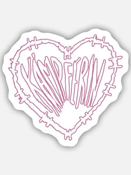 Kämpferin Herz Typo Pink - Sticker Größe S (10 x 10 cm) - Mattweiß