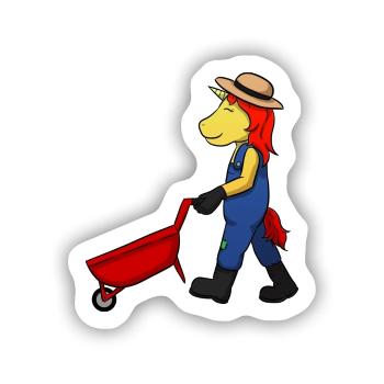 Gardener Unicorn - Sticker Größe S (10 x 10 cm) - Mattweiß - Vorne