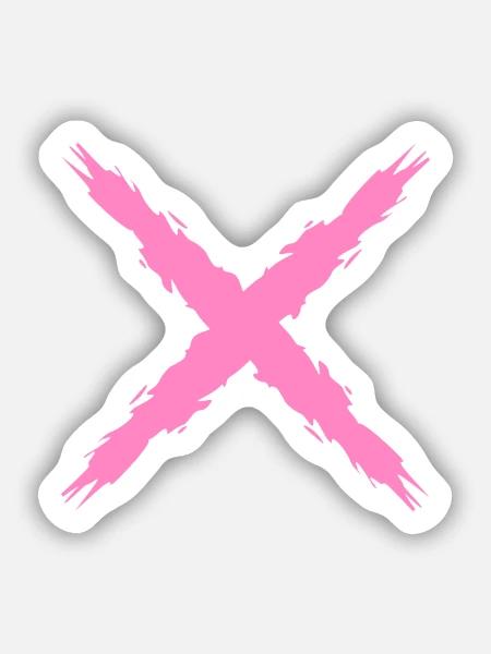 Kreuz Rosa - Sticker Größe S (10 x 10 cm) - Mattweiß