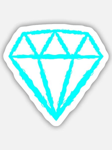 Diamant Symbol - Sticker Größe S (10 x 10 cm) - Mattweiß