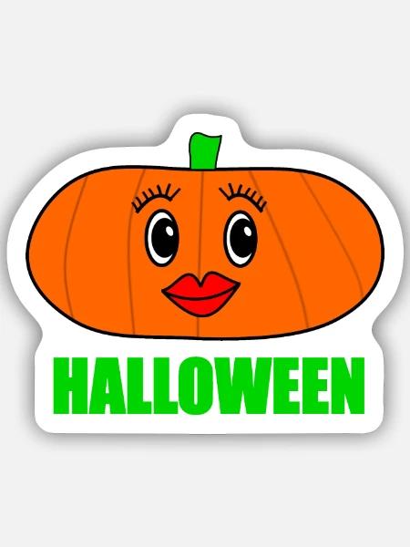 HALLOWEEN. KÜRBIS. HALLOWEEN-KÜRBIS - Sticker Größe S (10 x 10 cm) - Mattweiß