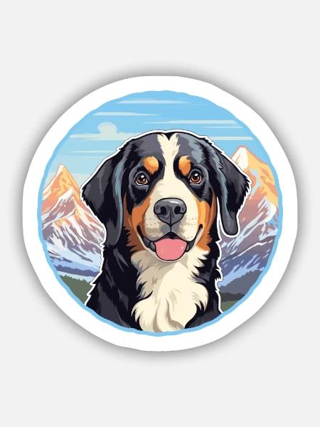 Appenzeller Sennenhund Hunderasse Cartoon Kawaii Wa - Sticker Größe S (10 x 10 cm) - Mattweiß