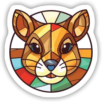 Chipmunk bunte Aquarell-Tierillustration - Sticker Größe S (10 x 10 cm) - Mattweiß - Vorne