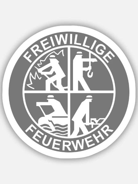 FFW Logo einfarbig (für Reflexdruck) - Sticker Größe S (10 x 10 cm) - Mattweiß