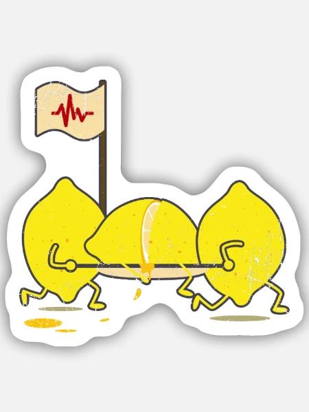 Erfrischende Notfall Limonade - Sticker Größe S (10 x 10 cm) - Mattweiß