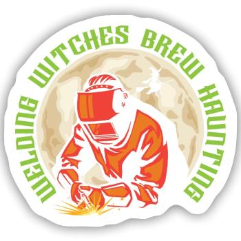 Schweißendes Hexengebräu Gespenstische Funken Hall - Sticker Größe S (10 x 10 cm) - Mattweiß - Vorne