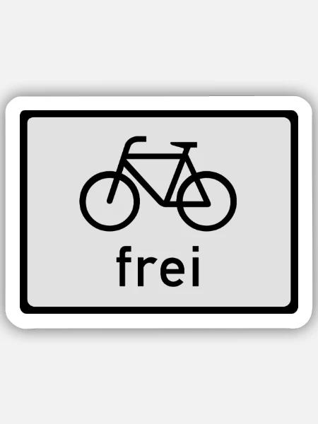 Fahrrad frei - Sticker Größe S (10 x 10 cm) - Mattweiß