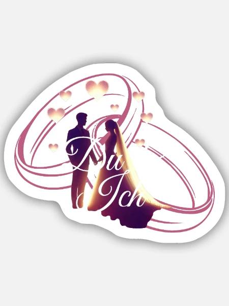 Pärchen Du & Ich - Sticker Größe S (10 x 10 cm) - Mattweiß