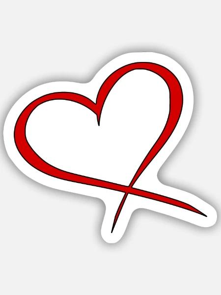 Herz Rot variante 2 liebe romantisch valentinstag - Sticker Größe S (10 x 10 cm) - Mattweiß