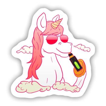 Unicorn Vaping - Sticker Größe S (10 x 10 cm) - Mattweiß - Vorne