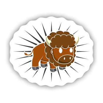 Bison Büffel Liebhaber - Sticker Größe S (10 x 10 cm) - Mattweiß - Vorne