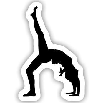 Gymnastik Tänzerin - Sticker Größe S (10 x 10 cm) - Mattweiß - Vorne