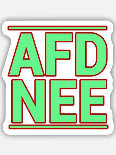 AFD NEE! - Sticker Größe S (10 x 10 cm) - Mattweiß