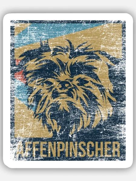 Munterer Affenpinscher Züchter - Sticker Größe S (10 x 10 cm) - Mattweiß