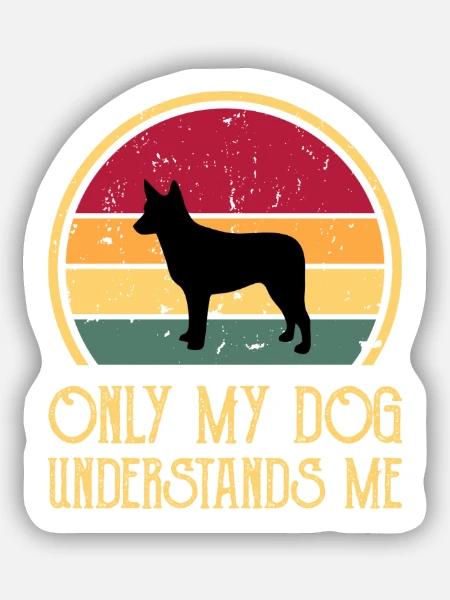Australian Stumpy Tail Cattle Dog Silhouette - Sticker Größe S (10 x 10 cm) - Mattweiß