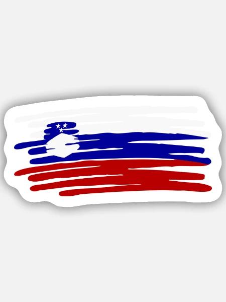 Slowenien Slovenija Flag Flagge painted gemalt - Sticker Größe S (10 x 10 cm) - Mattweiß
