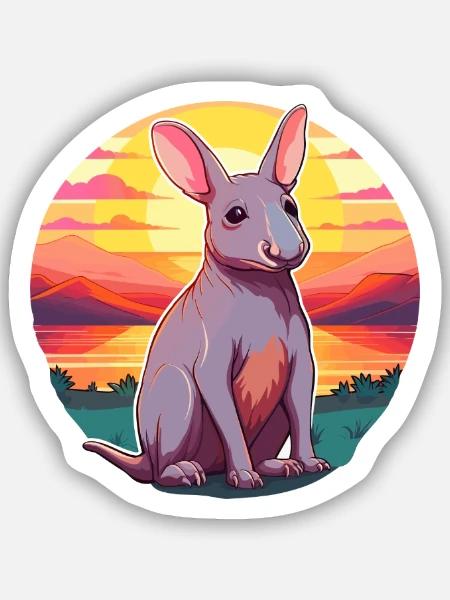 Erdferkel Buntes Aquarell Cartoon Kawaii Tier - Sticker Größe S (10 x 10 cm) - Mattweiß