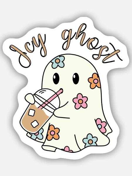 Eisiger Geist - Sticker Größe S (10 x 10 cm) - Mattweiß