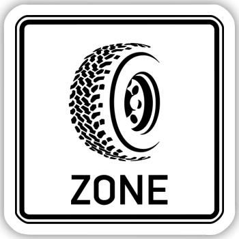 Zone Off Road Schild - Sticker Größe S (10 x 10 cm) - Mattweiß - Vorne