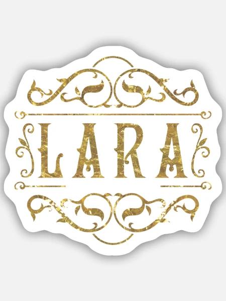 Lara gold - Sticker Größe S (10 x 10 cm) - Mattweiß