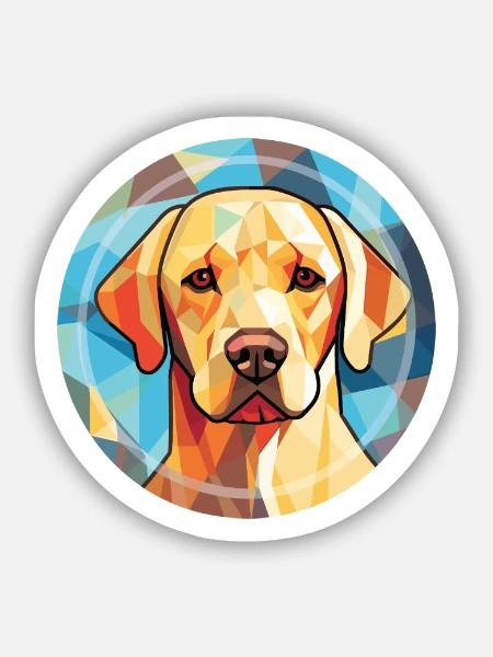 Labrador Retriever Hund Rasse buntes Aquarell - Sticker Größe S (10 x 10 cm) - Mattweiß