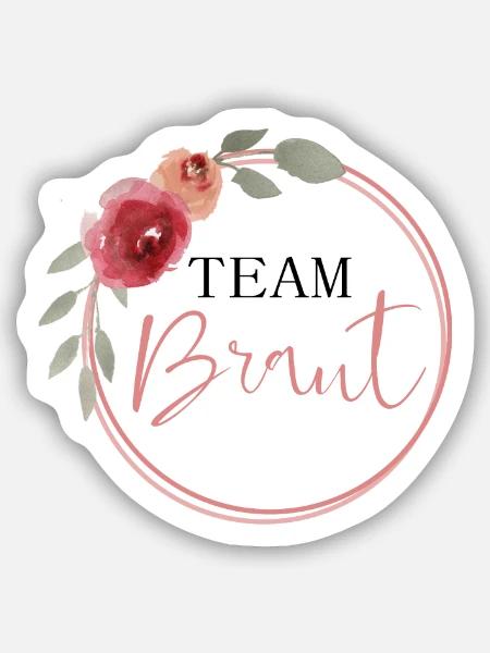 Team Braut - Sticker Größe S (10 x 10 cm) - Mattweiß