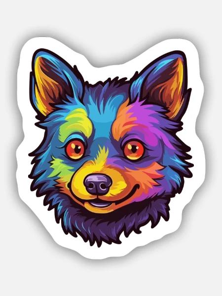 Schipperke Hunderasse Cartoon Kawaii Illustration - Sticker Größe S (10 x 10 cm) - Mattweiß