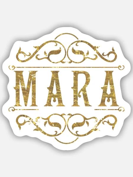 Mara gold - Sticker Größe S (10 x 10 cm) - Mattweiß