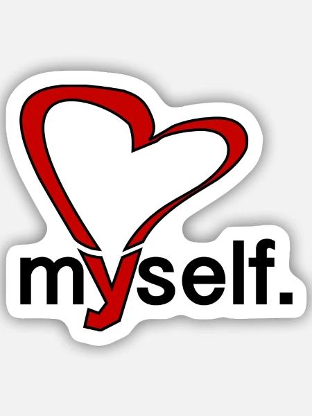 love myself. - Sticker Größe S (10 x 10 cm) - Mattweiß