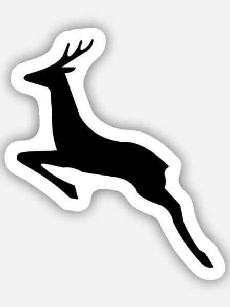 Springender Bock - Sticker Größe S (10 x 10 cm) - Mattweiß