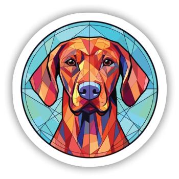 Rhodesian Ridgeback Hunderasse buntes Aquarell - Sticker Größe S (10 x 10 cm) - Mattweiß - Vorne