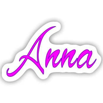 Anna Neon Schrift - Sticker Größe S (10 x 10 cm) - Mattweiß - Vorne