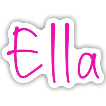 Ella Neon-Schriftzug - Sticker Größe S (10 x 10 cm) - Mattweiß - Vorne