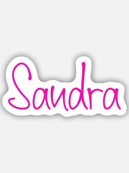 Sandra Neon-Handschrift - Sticker Größe S (10 x 10 cm) - Mattweiß