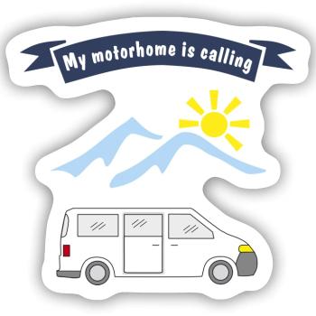motorhome is calling - Sticker Größe S (10 x 10 cm) - Mattweiß - Vorne