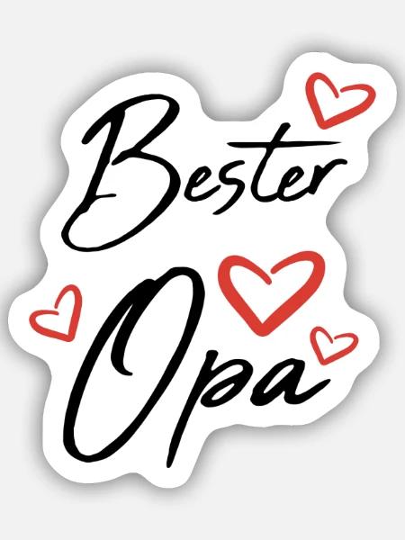 Bester Opa - Sticker Größe S (10 x 10 cm) - Mattweiß