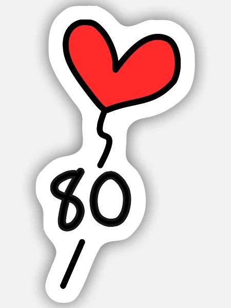 80. - GEBURTSTAG. HAPPY BIRTHDAY. FRÖHLICHER ANNIV - Sticker Größe S (10 x 10 cm) - Mattweiß