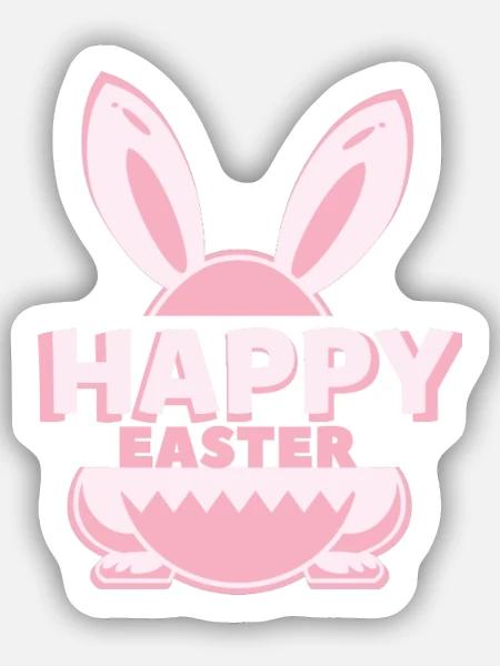 Frohe Ostern - Sticker Größe S (10 x 10 cm) - Mattweiß