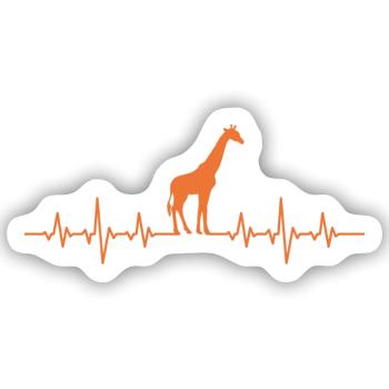 Giraffe Heartbeat - Sticker Größe S (10 x 10 cm) - Mattweiß - Vorne