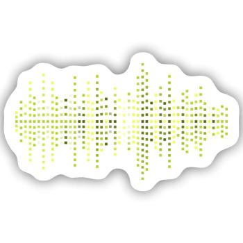 Equalizer Grün Gelb - Sticker Größe S (10 x 10 cm) - Mattweiß - Vorne
