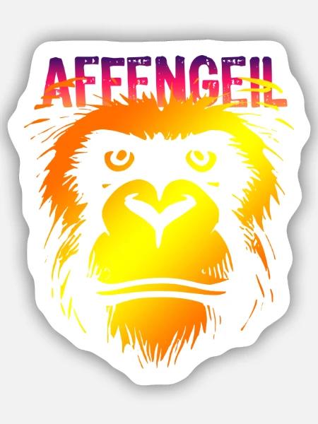 Fastnacht - Karneval - Kostüm - Spruch - Affe - Sticker Größe S (10 x 10 cm) - Mattweiß