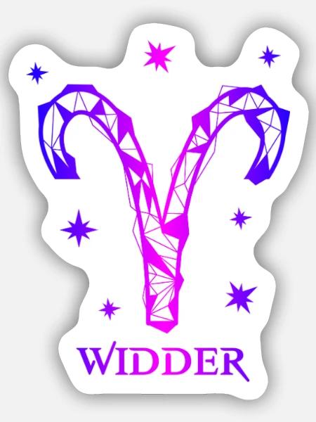 Sternzeichen Widder - Sticker Größe S (10 x 10 cm) - Mattweiß