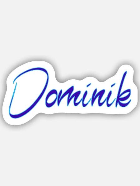 Dominik Neon Script Druck - Sticker Größe S (10 x 10 cm) - Mattweiß