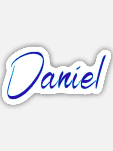 Daniel Signatur Blau Script - Sticker Größe S (10 x 10 cm) - Mattweiß