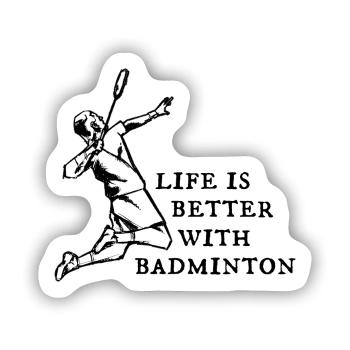 Badminton Badmintonspieler - Sticker Größe S (10 x 10 cm) - Mattweiß - Vorne