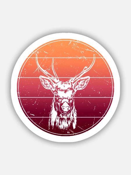 Hirsch - Sticker Größe S (10 x 10 cm) - Mattweiß