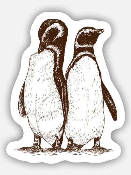 Pinguine - Sticker Größe S (10 x 10 cm) - Mattweiß