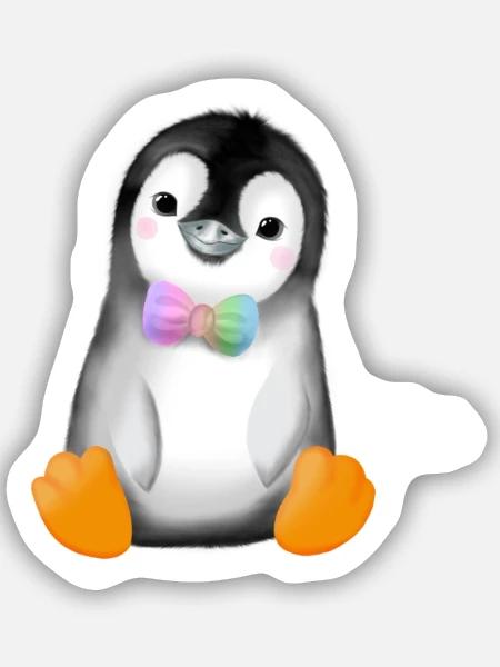 Pinguin - Sticker Größe S (10 x 10 cm) - Mattweiß