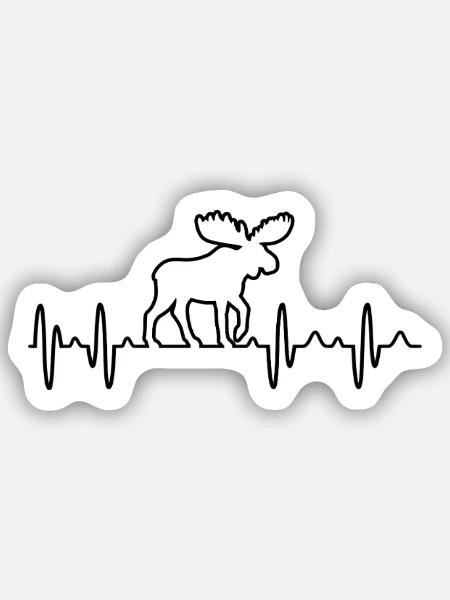 Elch - Sticker Größe S (10 x 10 cm) - Mattweiß